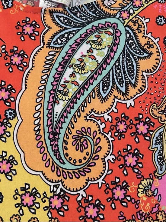 Ivy Lane EUC Size Large Paisley Knee Length Dress Bohemian Bottom Ruffle Midi - Picture 2 of 7